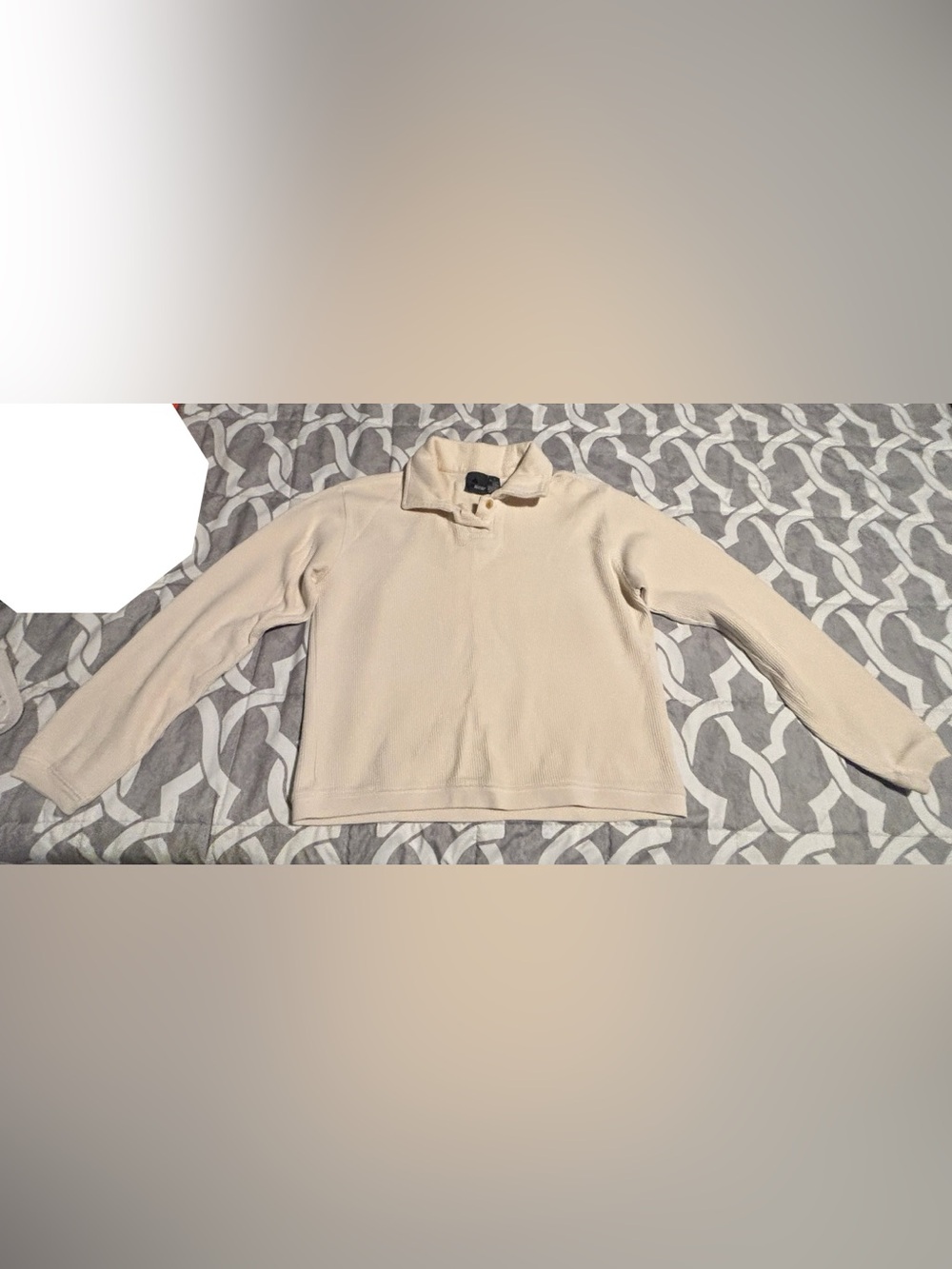 Vintage Lizwear Cream Quarter Button Collared Pullover